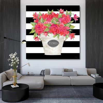 George George Jacobs, Cindy Gallery, art sur toile tendue: rayures fuchsia