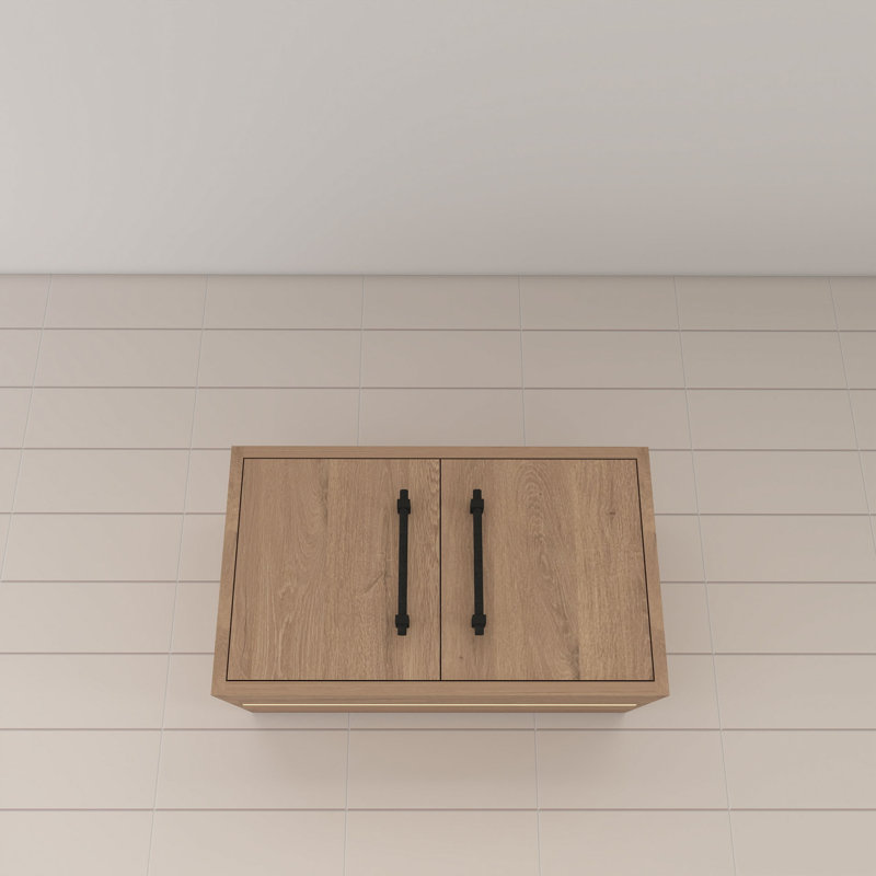 Victoria Top Cabinet Wall-Mounted, 13.8" H x 24" W x 12" D, Red Oak
