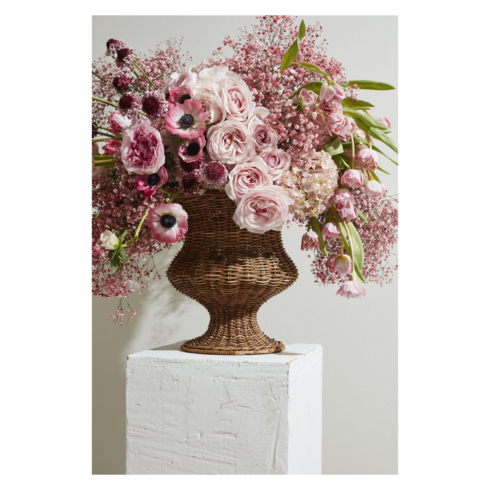Geof Rattan Urn 12"x 14"