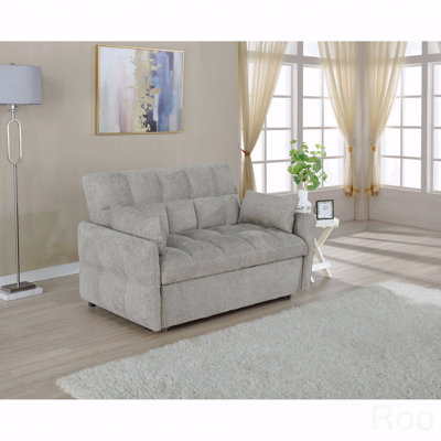 Pull-Out Sleeper Sofa Bed: Tufted Cushion, Convertible Design