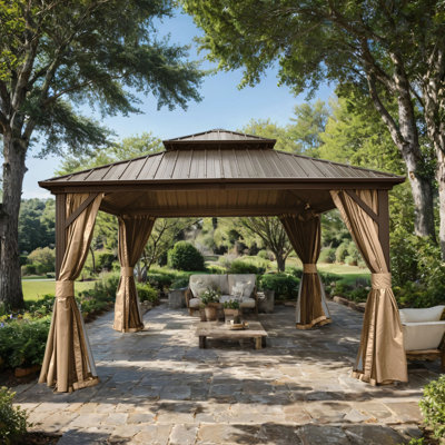 12Ft. WX 14Ft. D Pavillon de jardin en aluminium