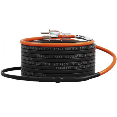 Self-Regulating Pipe Heating Cable, 5W/ft Heat Tape for Pipes Freeze Protection, Protects PVC Hose, Metal and Plastic Pipe from Freezing, 120V