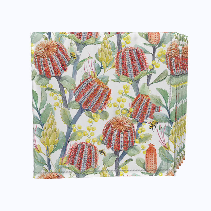 Polyester Floral Square Napkin
