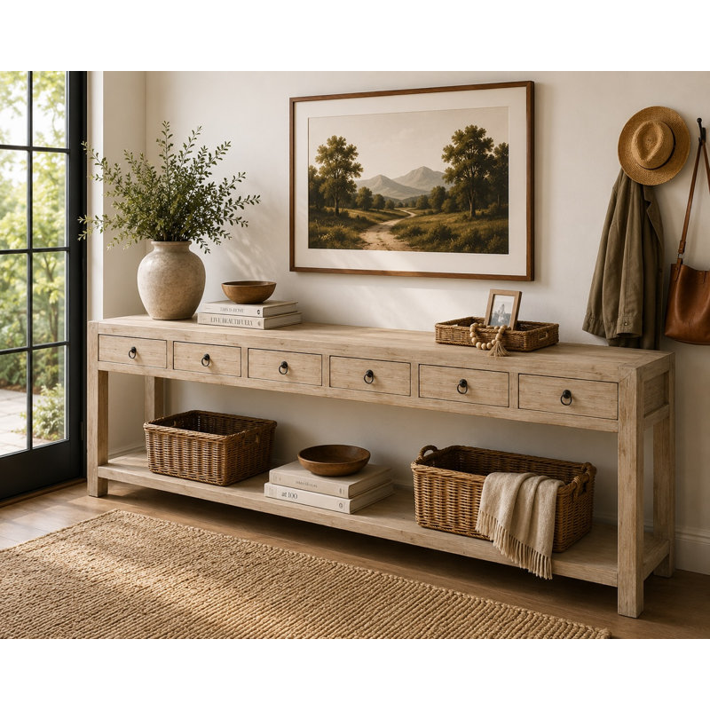 110'' W Solid Wood Console Table