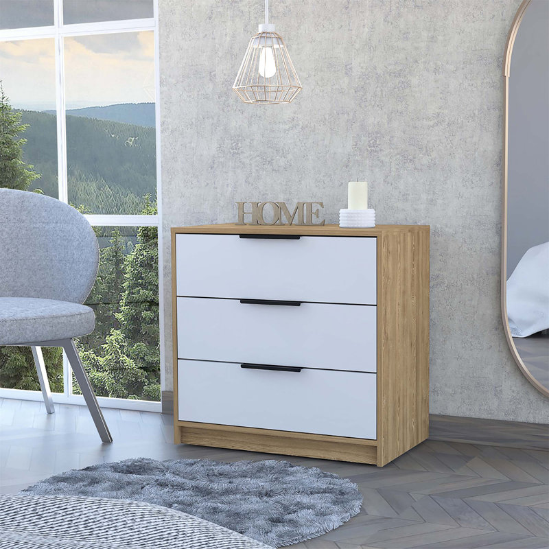 Commode 3 tiroirs Anayelly, Naturel