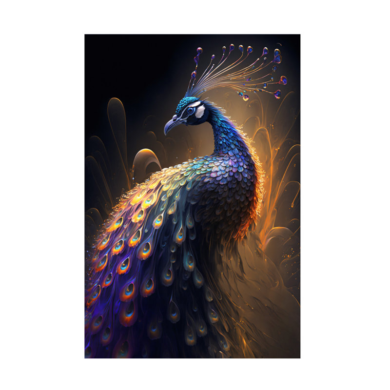 Art sur toile 28 "Ray Heere Proud Peacocks", H 32 po x l 22 po x P 2 po