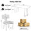 Ensemble de salle à manger rectangulaire en bois avec chaise rembourrée-1219370703-1219370701-1219370700