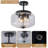 Modern 4-Light Semi Flush Mount Ceiling Light With Clear Ribbed Glass Shade Matte Black Finish E12 Base UL ETL Listed For Bedroom Living Room Hallway