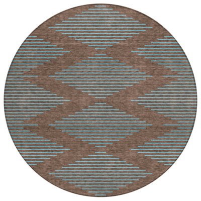 Norelia Brown Washable Indoor-Outdoor Rug - 