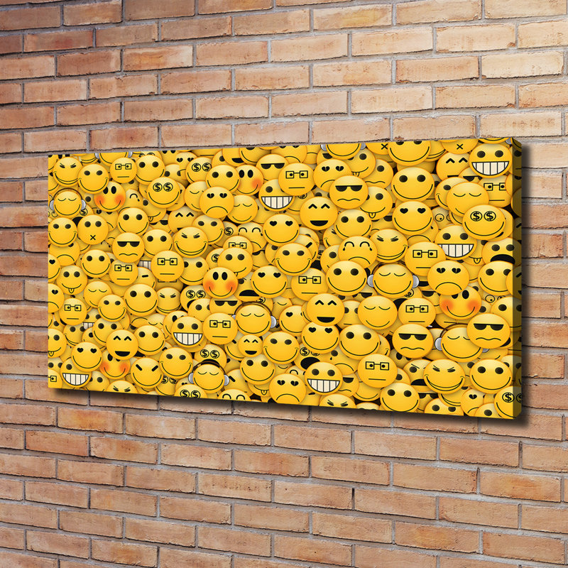 Emoticons - Wrapped Canvas Print