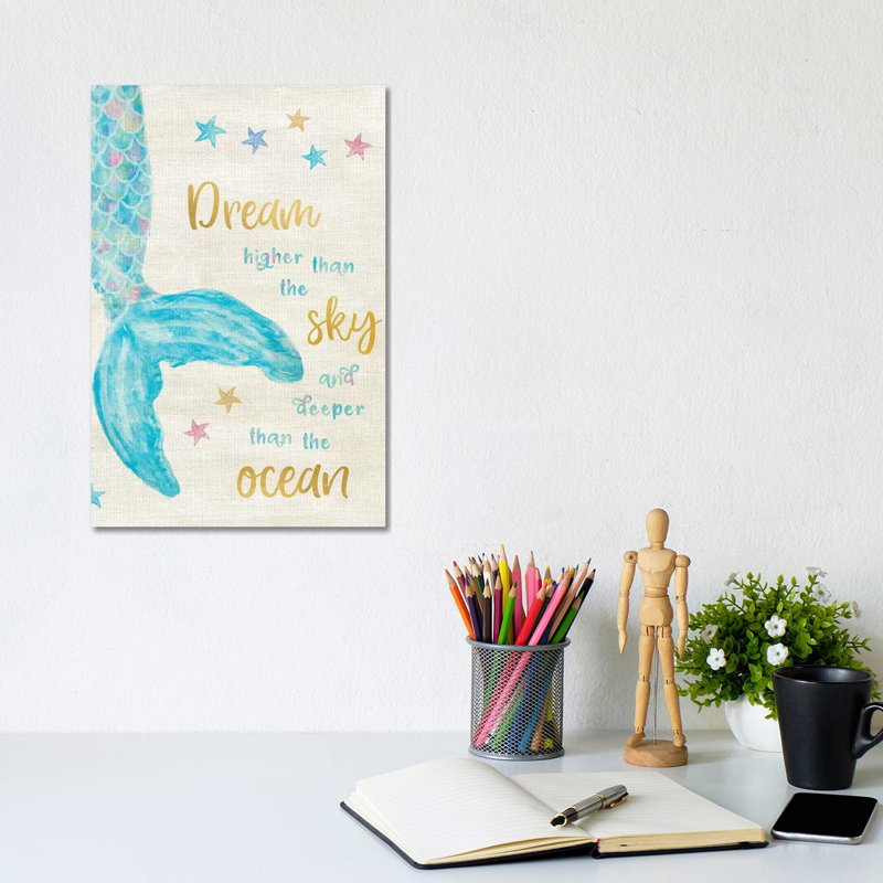 Mermaid Dream 1 Piece Wrapped Canvas Painting, 20.32 cm H x 30.48 cm W
