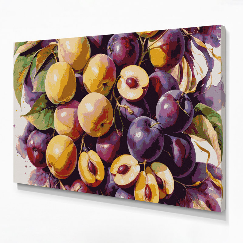 Fruit Plumcot Brown Canvas Wall Art