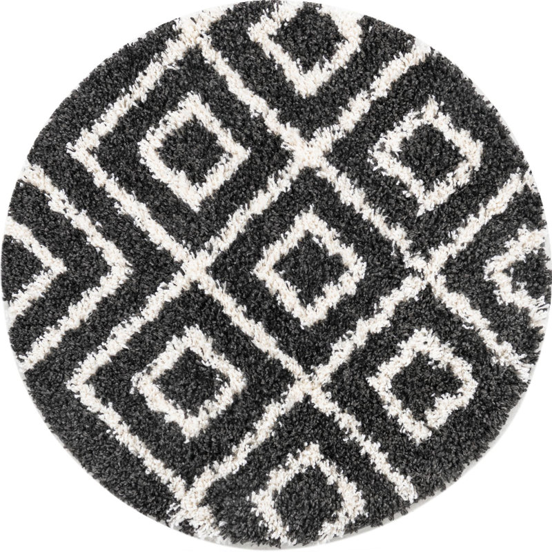 Bikales Geometric Indoor Rug, Round 3'3"