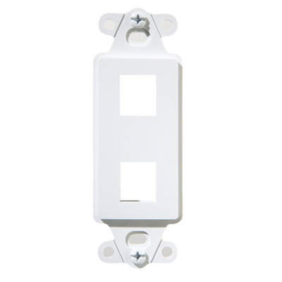 On-q 2-port Keystone Decorator Outlet Strap, White