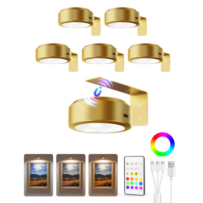 Ensemble de 6 lumières DEL murales sans fil avec télécommande