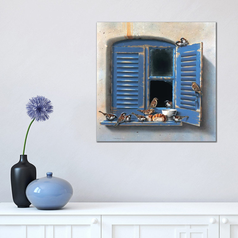 Visiting Birds I 1 Piece Wrapped Canvas Painting, 45.72 cm H x 45.72 cm W x 3.175 cm D