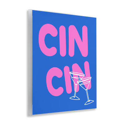  «Cin Cin Cheers Glasses», art mural sur bois par House of Lulu