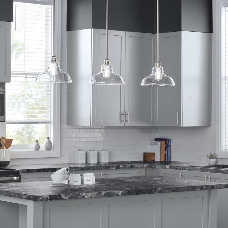 Luminaire suspendu en forme de dôme à 1 lumière Movses, Nickel brossé, Oui