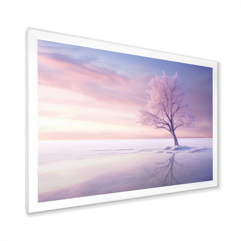 " Sky Pastel Dreamscape I ", 12" H x 20" W x 1" D, White Picture Framed