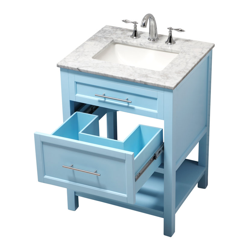 Ensemble de meuble-lavabo simple 25 po Andralyn, Bleu poudré