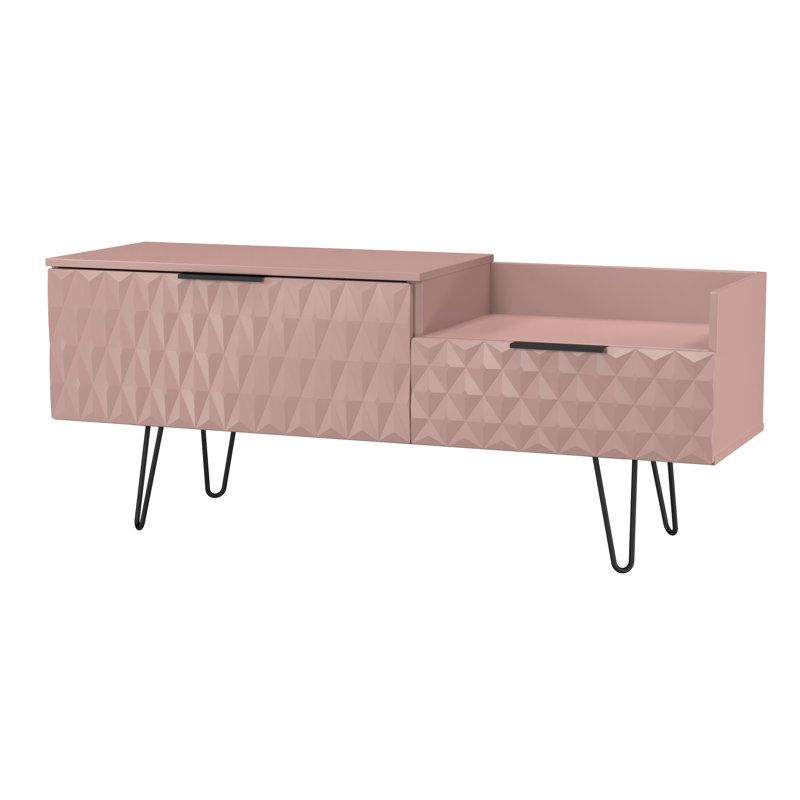 Bethanne 2 Drawer Coffee TV Unit, Pink