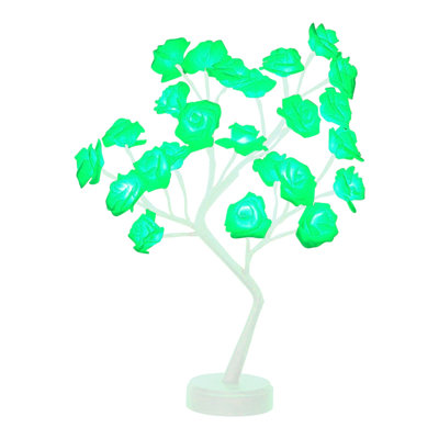 Night Light Rose Flower Table Tree Light 24 LEDs Desk Top Bonsai Lighted Tree Battery Operated USB Plug Powered Tree Table Lamp Rose Flower Desk Tree Lamp For Home Party We
