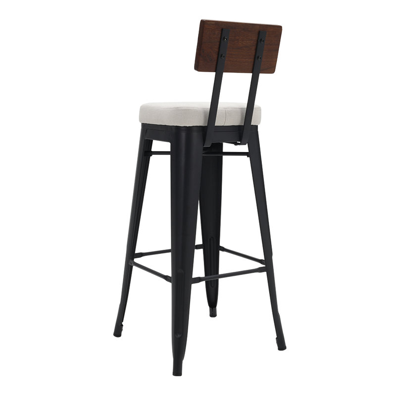 Thornaby Upholstered Counter Stool with Metal Frame, White