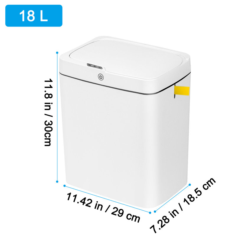 3-Mode Motion Sensor Trash Can (Battery-Powered), 18 Gallons