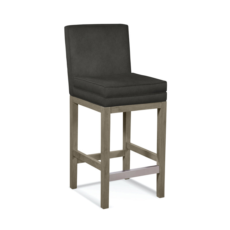 Upholstered Stool, White Sugar Performance; 0863-91, Stone Hearth Finish