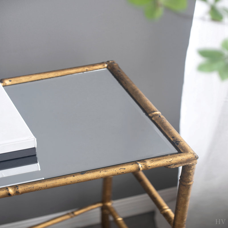 56.5x14x30" Console Table, Mirrored Top