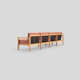 Haven Teak 5 - Person Modular Patio Conversation Sets with Cushions