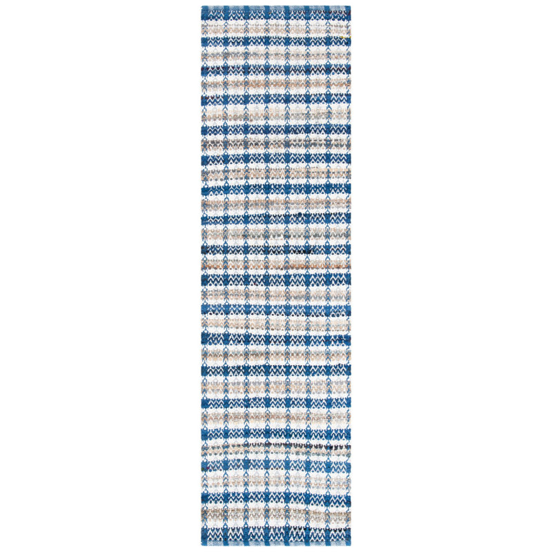 Bester Hand Woven Cotton Ikat Rug, Runner 2'3" x 8'
