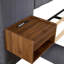 Structure de lit tapissier très grand avec tête de lit capitonnée en velours et table de chevet flottante à DEL / USB intégrée, gris-2116524513-2116524447