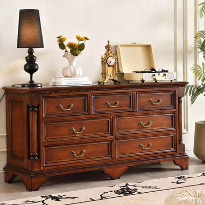 Armoire d'appoint en bois massif brun noisette