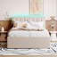 Lit plateforme tapissier avec lit gigogne double Teddy-617074058