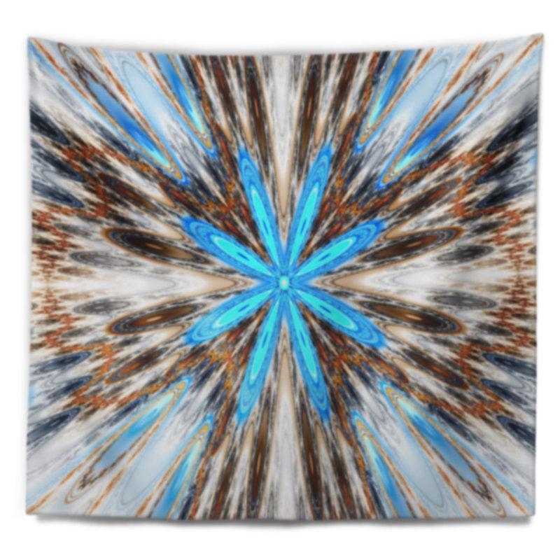 Tapisserie fleurs avec rayons rayonnants Abstract, H 78 po x l 92 po