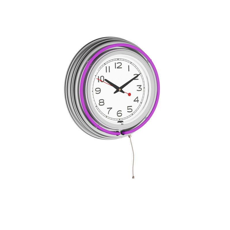 Vandervliet Metal Wall Clock, Purple