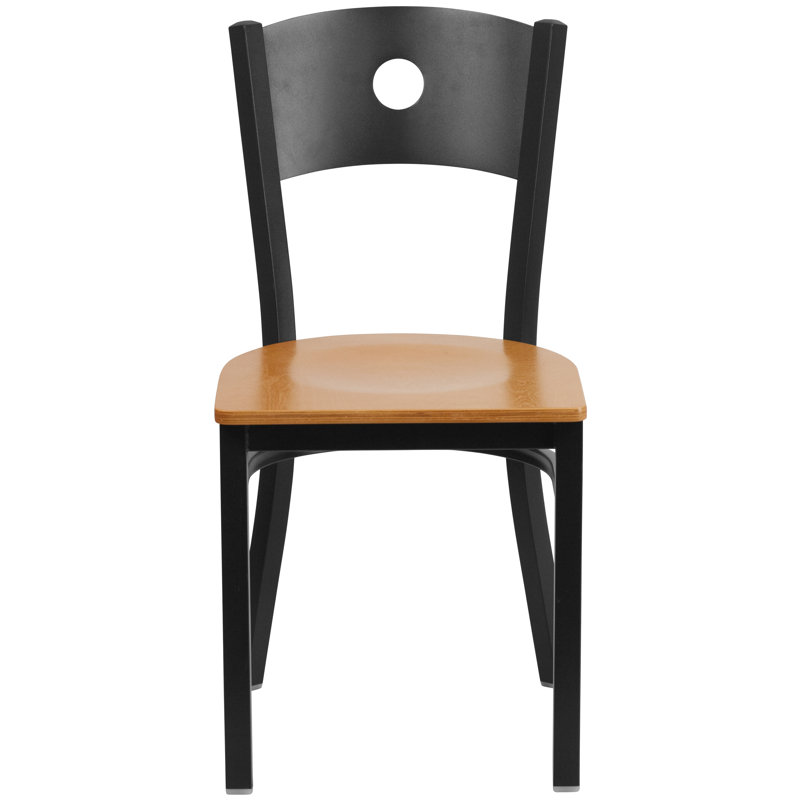 Merlina Circle Back Metal Restaurant Chair, Natural