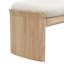 Repose-pieds 51,5 pouces en bois d'hévéa beige pour chambre à coucher et salon