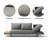 5-Pieces Modular Teak Patio Furniture Set With Smokeless Fire Pit 6 Person In Gray-1531796816