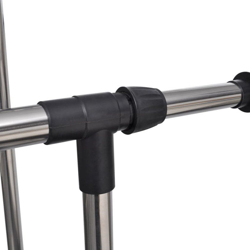 Rebrilliant Adjustable Clothes Rack 4 Castors 2 Hanging Rails