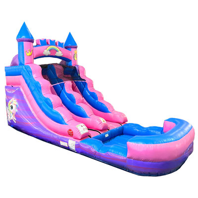 9' x 21' Inflatable Slide with Water Slide and Air Blower
