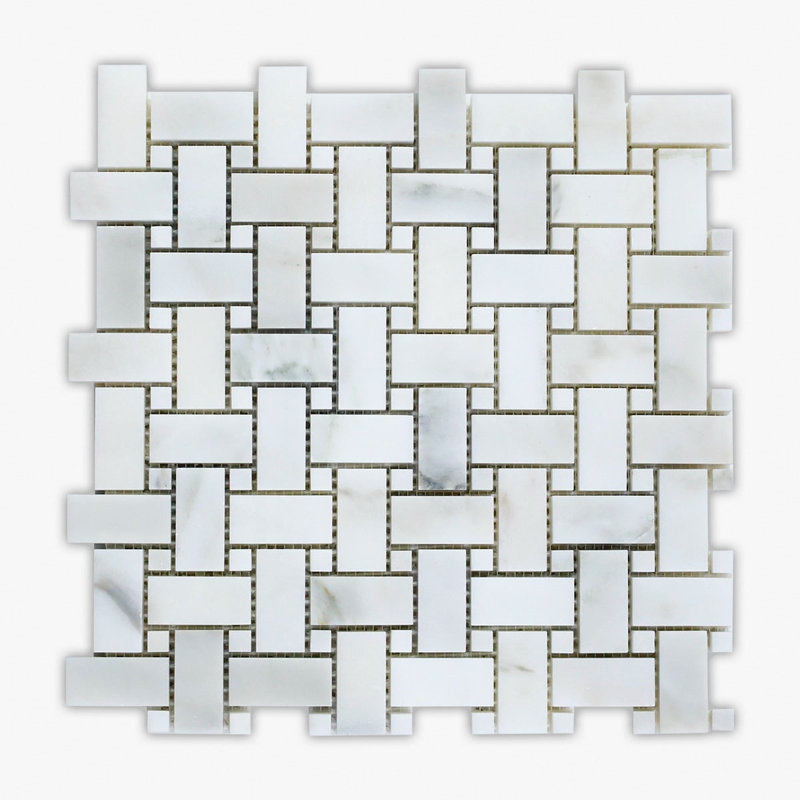 Carreau de mosaïque pour mur et plancher en marbre 12 po x 12 po Calacatta