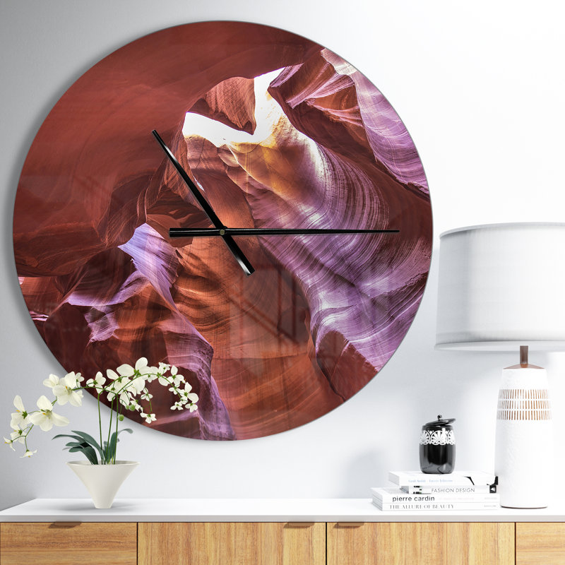 Lumière dans Antelope Canyon - horloge murale moderne, Moyen