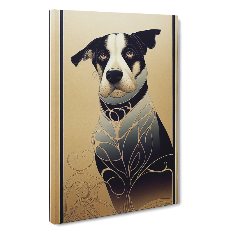 XC1022-1830X Dog Art Deco No.5 - Wrapped Canvas Print, 50cm H x 35cm W x 3cm D