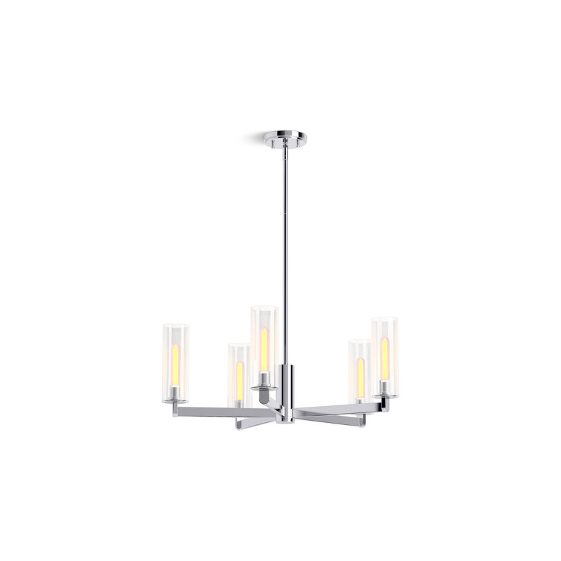 Crue 26 In. Chandelier, Polished Chrome