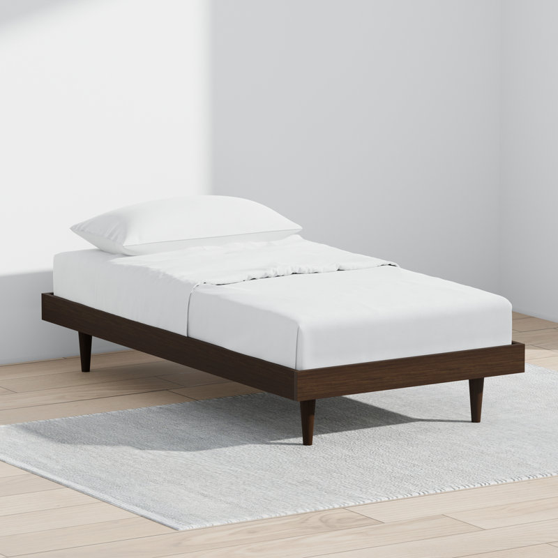 Wojcik Modern Wooden Bed Frame, Twin, Brown