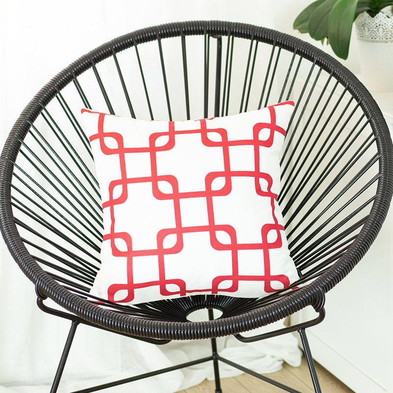 17"X 17" Jacquard Stripe Mood Decorative Throw Pillow Cover, Red/White