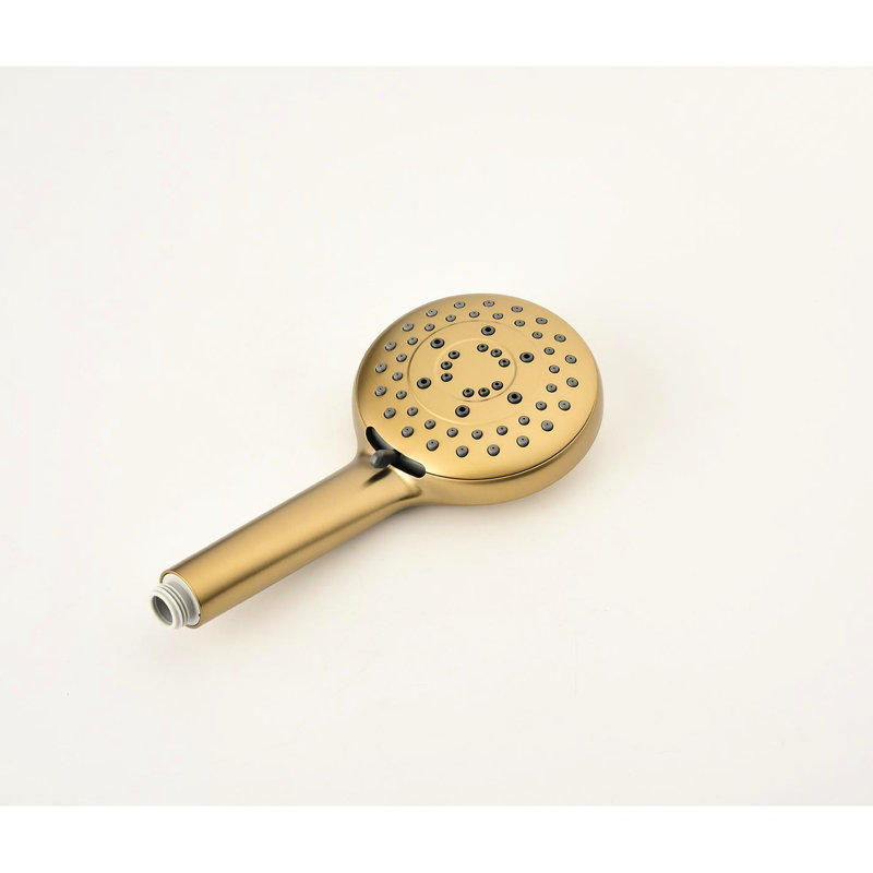 Brushed Gold Shower System With Mounting Hardware, Head & Hand Stylish Head, Shower, Slide Bar, Bodysprays, Arm, Hose Valve Trim