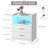 17.7"W 2-Drawers Modern Nightstand With 20-Color RGB Lighting and Motion Sensor-513055378